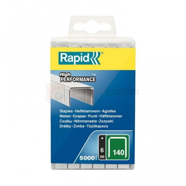 klambrid 140 6 5000tk, 10,6x1,3mm, roheline, plastkarbis, Rapid