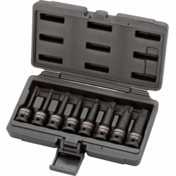 Löökpadrun TORX komplekt 1 2´´ T30-T80 8-osa pikk, KS Tools