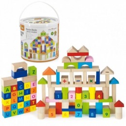 Viga Toys Деревянные развивающие кубики 100 шт. Цифры Буквы