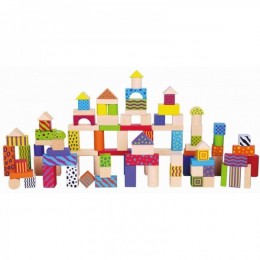 Деревянные развивающие кубики Viga в Bucket City, набор из 100 предметов