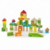 VIGA Educational Wooden Blocks ZOO ämbris 50 tk.