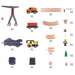 Tooky mänguasja puitkonstruktsioon, mis ehitab teed ehitussõidukite jaoks