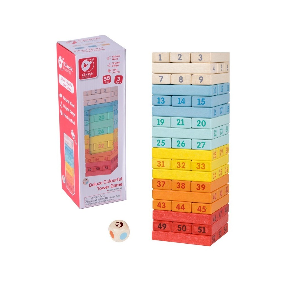 CLASSIC WORLD Деревянная аркадная игра Domino Cube Tower Deluxe Set