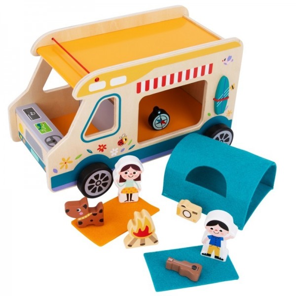 Деревянный дом на колесах Tooky Toy Campervan Персонажи Кемпинг