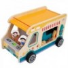 Tooky mänguasi puidust matkabussi tegelaste telkimine
