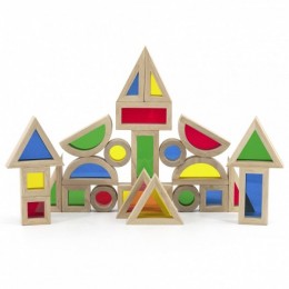 Деревянные цветные кубики VIGA Набор из 24 элементов