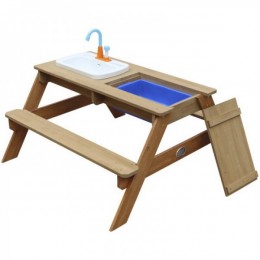 Стол для пикника AXI Emily со скамейкой и тазиком для батареек и контейнерами для воды/песка