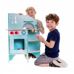 Классическая мировая деревянная синяя детская кухня