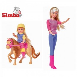Кукла SIMBA Штеффи и Эви с лошадкой