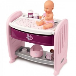 Детская кроватка Smoby Baby Nurse 2in1 для куклы пеленальный коврик + кукла
