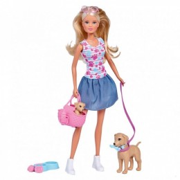 Кукла SIMBA Steffi на прогулке с собаками + аксессуары