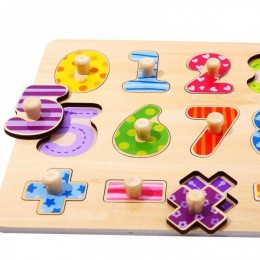 Деревянная головоломка TOOKY TOY Учимся считать головоломку с номерами булавок