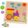 TOOKY TOY Montessori mosaiikpusle tihvtidega Lõiketööriist 88 tk.