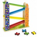 Viga Wooden Car Track City 4 Cars