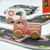 TOOKY TOY Дорожный пазл для детей Набор Highway Mockup 21 шт. Сертификат FSC + 2 на деревянный автомобиль