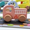 TOOKY TOY Road Puzzle lastele Kit Highway Mockup 21 tk. FSC + 2 puidust sõiduki sertifikaat