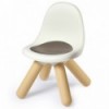 SMOBY Белый и коричневый садовый стул для комнаты со спинкой