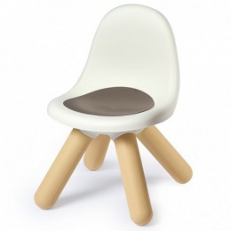 SMOBY Белый и коричневый садовый стул для комнаты со спинкой