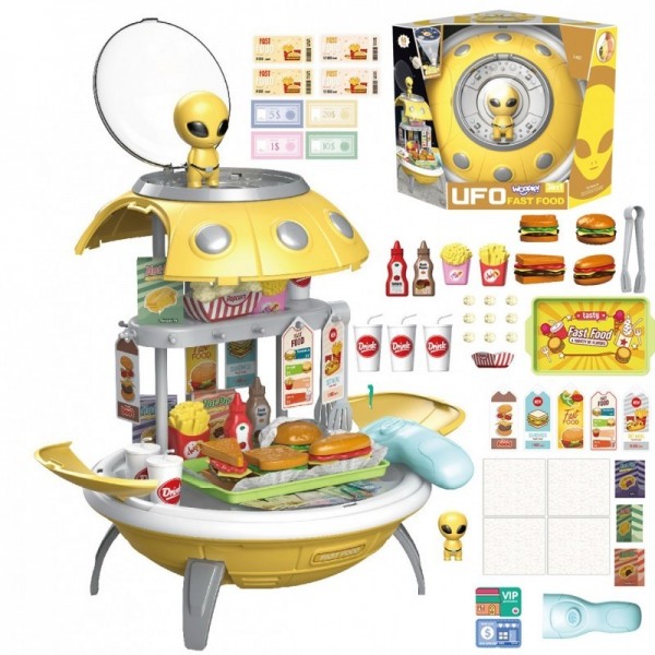 WOOPIE Store Fast Food 3in1 Seljakott UFO projektor 60 el.