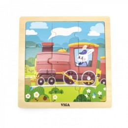 VIGA Handy Wooden Puzzle Паровозик 9 элементов